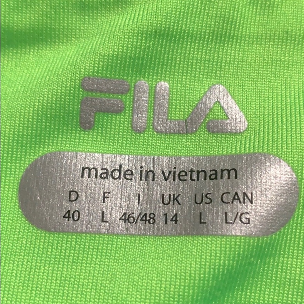 Fila Navy Green Neon Color Blocked Wicking Skort L - Picture 5 of 7